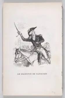 The Marquis of Carabas from The Complete Works of Béranger, 1836. Creator: Louis-Henri Brevière