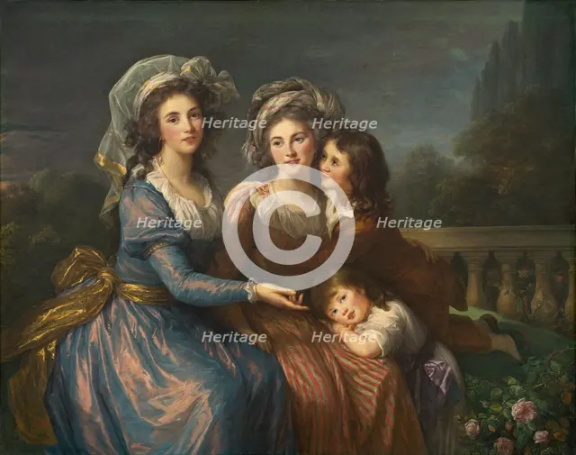 The Marquise de Pezay, and the Marquise de Rougé with Her Sons Alexis and Adrien, 1787. Creator: Elisabeth Louise Vigee-LeBrun.