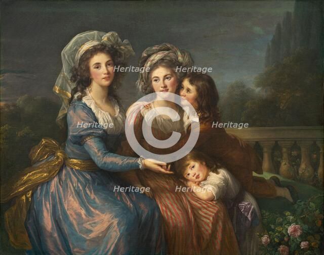 The Marquise de Pezay, and the Marquise de Rougé with Her Sons Alexis and Adrien, 1787. Creator: Elisabeth Louise Vigee-LeBrun.