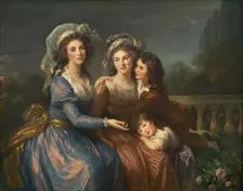 The Marquise de Pezay, and the Marquise de Rougé with Her Sons Alexis and Adrien, 1787. Creator: Elisabeth Louise Vigee-LeBrun