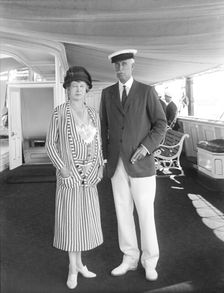 The Marquise d'Hautpoul de Seyre and Sir Harry Stonor aboard HMY Victoria and Albert 1933. Creator: Kirk & Sons of Cowes