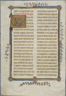 The Marriage of Hosea and Gomer in a Historiated Initial "V" from a Bible, 1345/48. Creator: Unknown