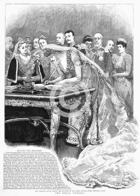 'The Marriage of HRH Princess Louise of Schleswig-Holstein and HH Prince Aribert of Anhalt, 1891. Creator: Unknown.