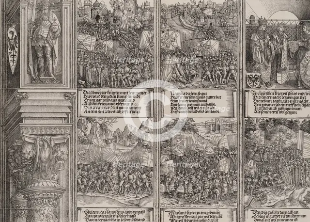 The Marriage of Philip the Fair to Joanna of Austria; Maximilian Recaptures the Occupied T..., 1515. Creator: Hieronymus Andreae.