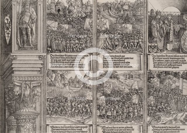 The Marriage of Philip the Fair to Joanna of Austria; Maximilian Recaptures the Occupied T..., 1515. Creator: Hieronymus Andreae.