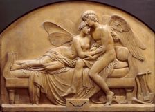 The Marriage of Psyche and Celestial Love; The Marriage of Cupid and Psyche, after 1837. Creator: John Gibson