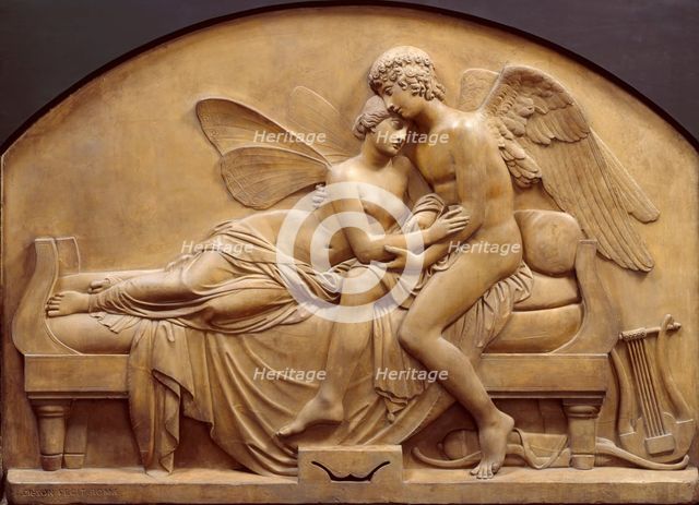 The Marriage of Psyche and Celestial Love; The Marriage of Cupid and Psyche, after 1837. Creator: John Gibson.
