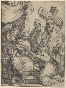 The marriage of Saint Catherine, 1550-60. Creator: Andrea Schiavone