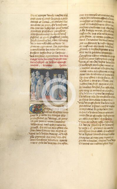 The Marriage of the Virgin; Miroir Historial, about 1475. Creator: Unknown.