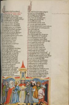 The Marriage of the Virgin; Weltchronik, about 1400-1410. Creator: Unknown