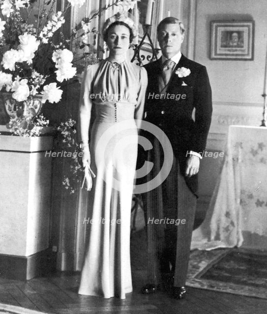 The marriage of the Duke of Windsor and Wallis Simpson, 1937. Artist: Unknown