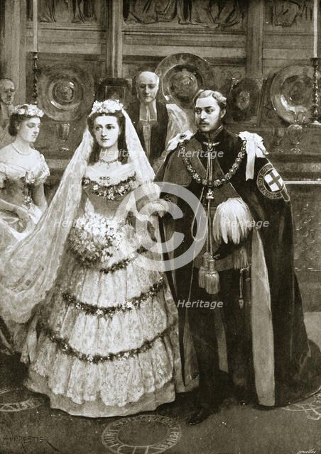 The marriage of the Prince of Wales and Princess Alexandra of Denmark, Windsor, 1863 (1901). Artist: Unknown