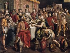 The Marriage at Cana 1596-1597. Artist: Martin de Vos