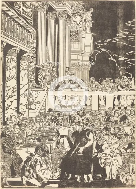 The Marriage at Cana [left plate], 1740. Creator: John Baptist Jackson.