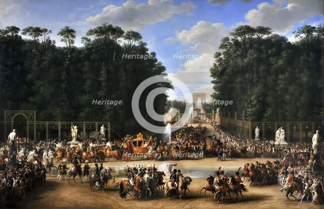 The marriage procession of Napoleon I and Marie-Louise crossing the Jardin des Tuileries on 2nd Apri Artist: Garnier, Étienne-Barthélémy (1759-1849)