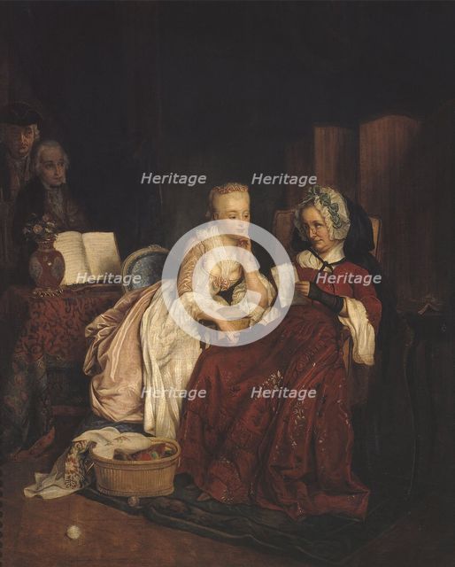 The marriage proposal, 1839. Creator: Jean Alphonse Roehn.