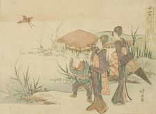 The Marsh Where the Snipe Takes Flight (Shigi tatsu sawa), from the series "Three..., Japan, n.d. Creator: Hokusai