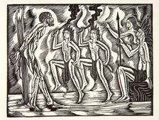The Martyrdom, from The Travels and Sufferings of Father Jean de Brebeuf, 1938, (wood engraving)
