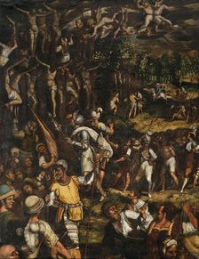 The Martyrdom of the Ten Thousand Christians on Mount Ararat, 16th century. Creator: Anonymous ()