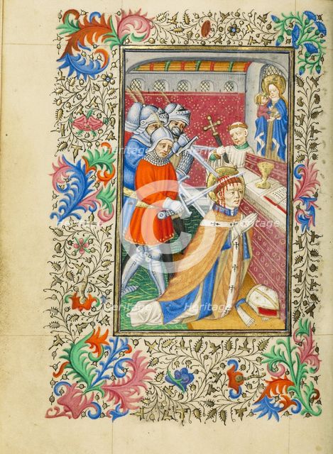 The Martyrdom of Saint Thomas Becket; Book of Hours, about 1430-1440. Creator: Fastolf Master.