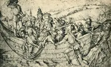 The Martyrdom of Saint Ursula and her companions, c1450, (1943). Creator: Martin Schongauer