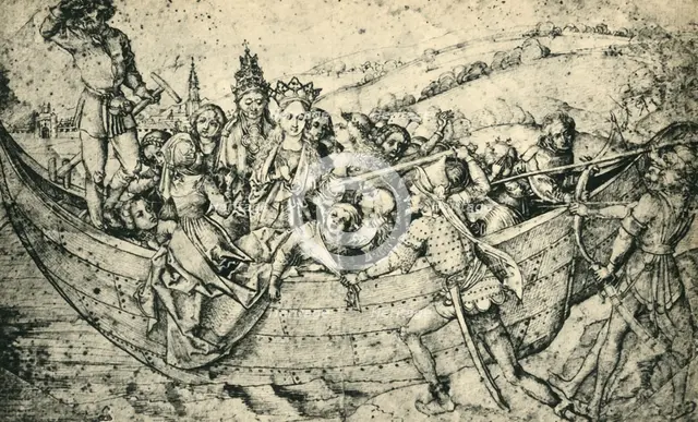 The Martyrdom of Saint Ursula and her companions, c1450, (1943). Creator: Martin Schongauer.