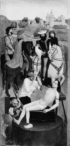 The Martyrdom of Saint Adrian; The Martyrdom of Two Saints, Possibly Ache and Acheul. Creator: Unknown