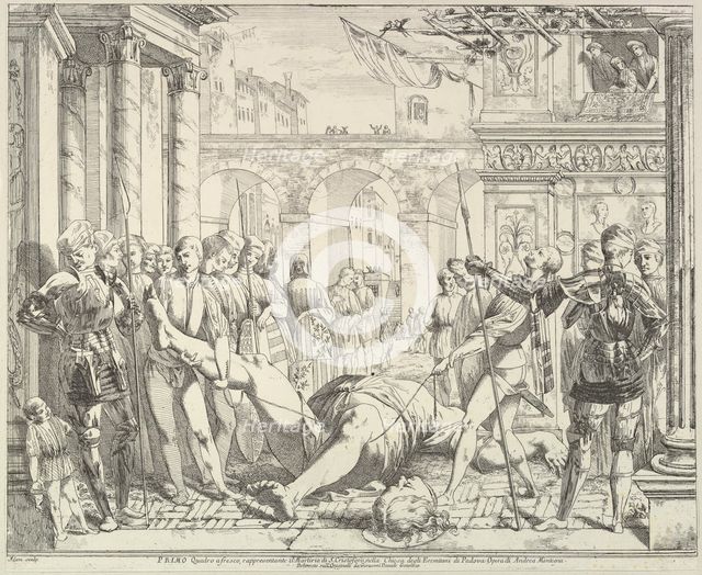 The Martyrdom of Saint Christopher, from "The Story of Saints James and Christopher in the..., 1776. Creator: David Giovanni.