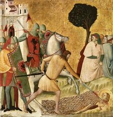 The Martyrdom of Saint Columba (Scenes from the Life of Saint Columba), 1345-1350. Creator: Baronzio, Giovanni (?-before 1362)