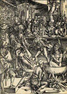 The martyrdom of Saint John. From Apocalypsis cum Figuris, 1498