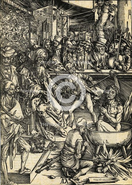 The martyrdom of Saint John. From Apocalypsis cum Figuris, 1498.