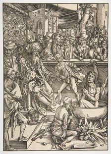 The Martyrdom of Saint John, from The Apocalypse, Latin Edition 1511, ca. 1496. Creator: Albrecht Durer
