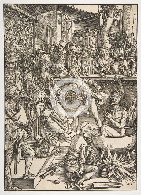 The Martyrdom of Saint John, from The Apocalypse, Latin Edition 1511, ca. 1496. Creator: Albrecht Durer.