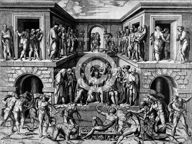 The Martyrdom of Saint Lawrence, c1520. Creators: Marcantonio Raimondi, Baccio Bandinelli.