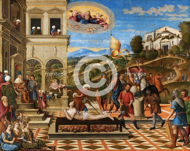 The Martyrdom of Saint Lawrence, First Half of 16th cen. Creator: Santacroce, Girolamo Galizzi da (c. 1480/85-c. 1556).