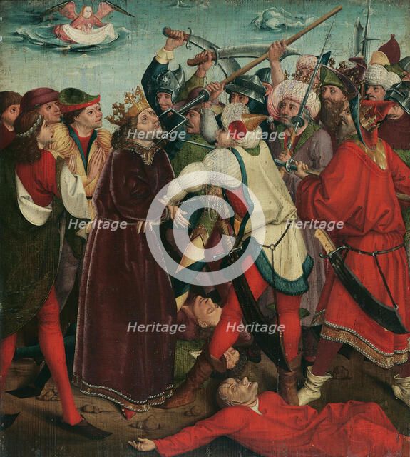 The Martyrdom of Saint Oswald at the Battle of Maserfield, c. 1480-1485. Creator: Master of the Oswald legend (active 1470-1485).