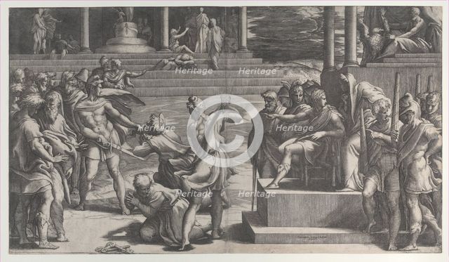 The martyrdom of Saint Paul and the condemnation of Saint Peter, 1524-27. Creator: Giovanni Jacopo Caraglio.
