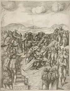 The Martyrdom of Saint Peter, between 1547 and 1564. Creators: Michele Lucchese, Michelangelo Buonarroti