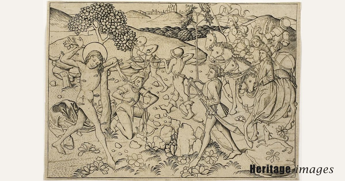 The Martyrdom of Saint Sebastian, 1450-60. Creator: Master ES ...