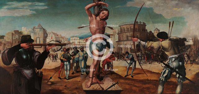 The Martyrdom of Saint Sebastian. Creator: Lopes, Gregório (c. 1490-1550).