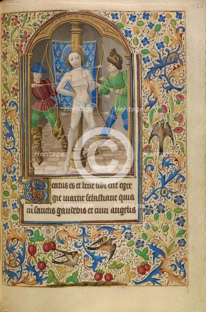 The Martyrdom of Saint Sebastian; Book of Hours, about 1466-1470. Creator: Master of Jacques of Luxembourg.