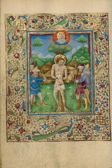 The Martyrdom of Saint Sebastian; Book of Hours, about 1460. Creator: Unknown