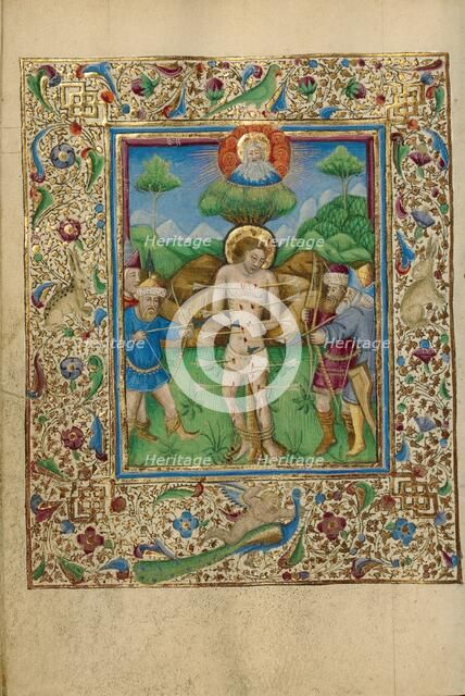 The Martyrdom of Saint Sebastian; Book of Hours, about 1460. Creator: Unknown.