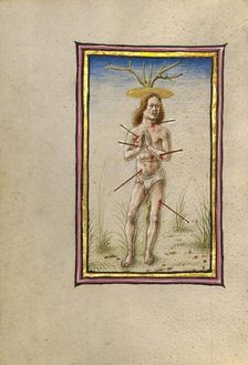 The Martyrdom of Saint Sebastian; Gualenghi-d'Este Hours, about 1469. Creator: Taddeo Crivelli