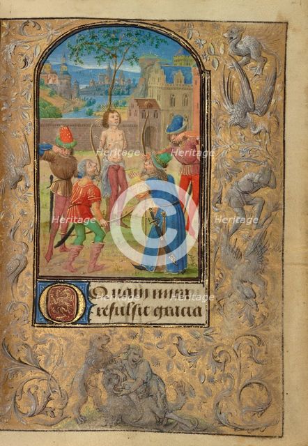 The Martyrdom of Saint Sebastian; Prayer Book of Charles the Bold, 1469. Creator: Lieven van Lathem.