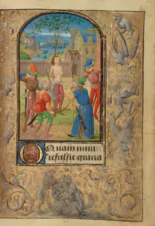 The Martyrdom of Saint Sebastian; Prayer Book of Charles the Bold, 1469. Creator: Lieven van Lathem