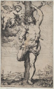 The Martyrdom of Saint Sebastian, with angels crowning him at upper left, ca. 1620-32.. Creator: Willem Panneels