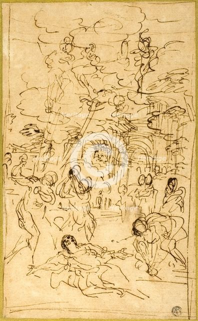 The Martyrdom of Saint Stephen, c.1660. Creator: Pietro da Cortona.