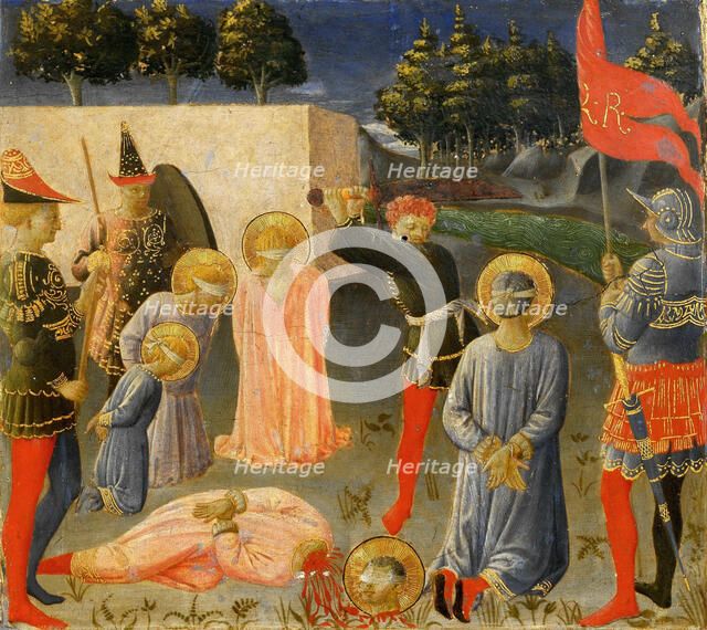 The Martyrdom of Saints Cosmas and Damian (Predella of the Annalena Altarpiece) , c. 1440. Creator: Angelico, Fra Giovanni, da Fiesole (ca. 1400-1455).