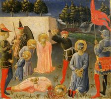 The Martyrdom of Saints Cosmas and Damian (Predella of the Annalena Altarpiece) , c. 1440. Creator: Angelico, Fra Giovanni, da Fiesole (ca. 1400-1455)